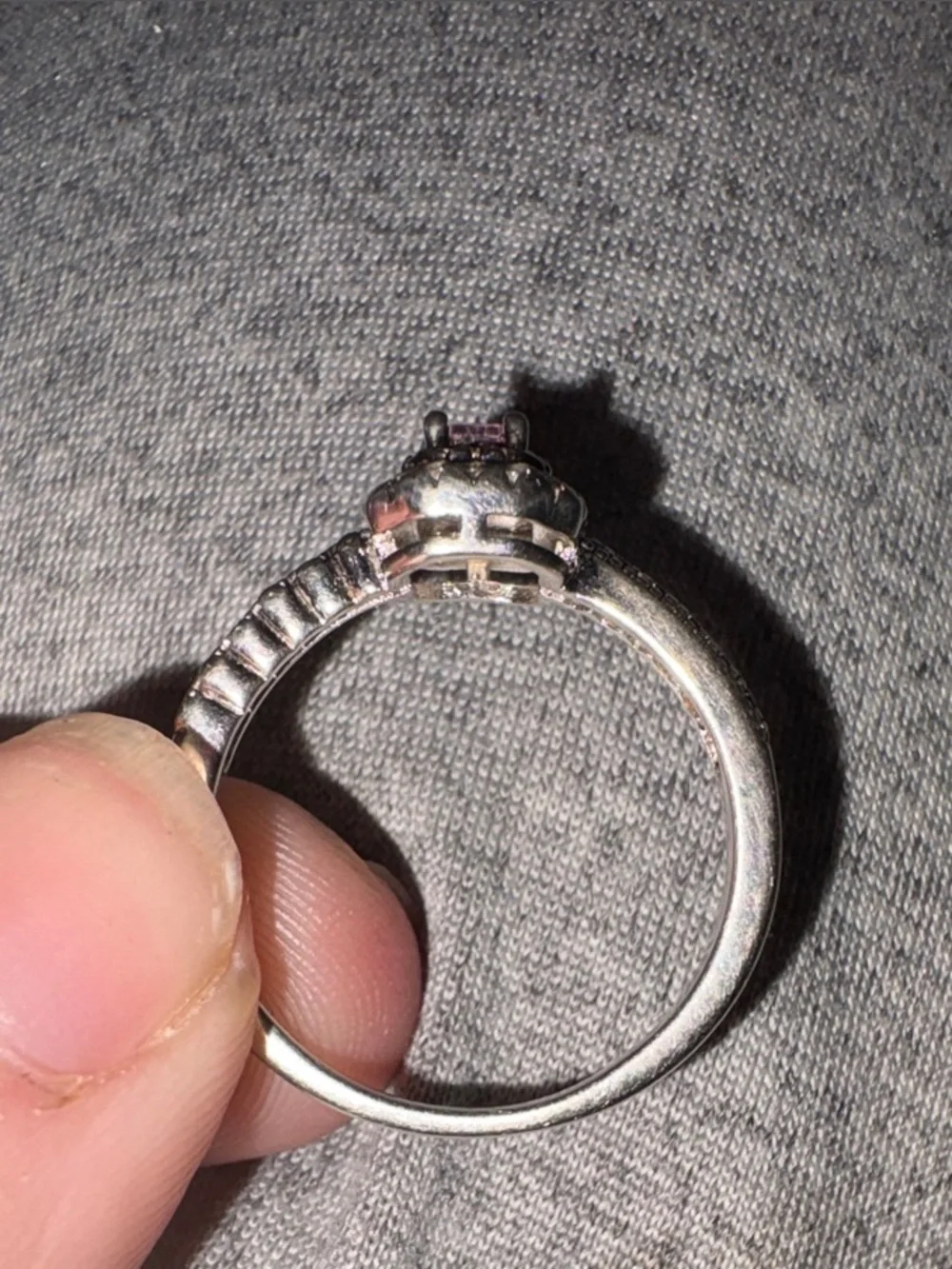Pink Tourmaline And Diamond Ring In Sterling Silver - Picture 4 of 7
